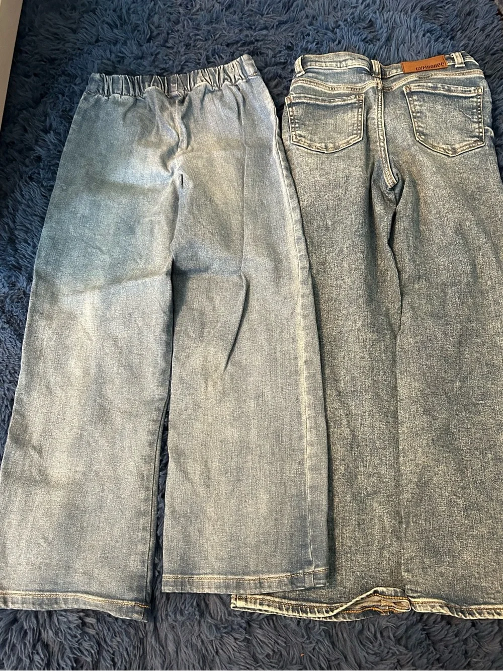 Gymboree Light Wash Denim Jeans Pair with Braided Pocket Detail